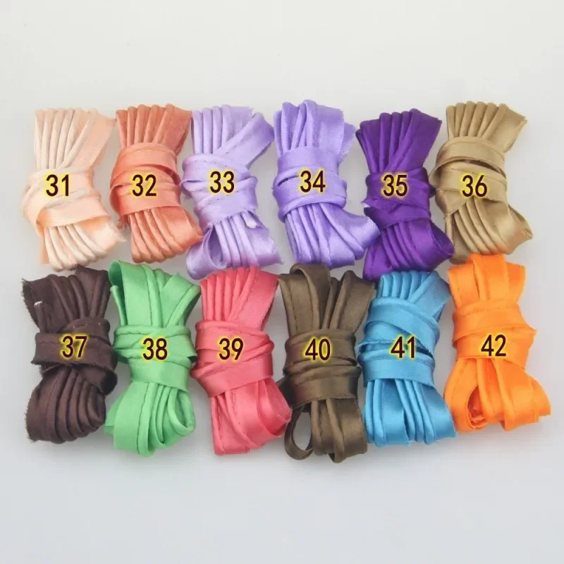 45 Color , 12mm Polyester Satin Bias Tape Piping Bias Tape with Cord Trim Binding Covered Insertion Sewing Accessoires