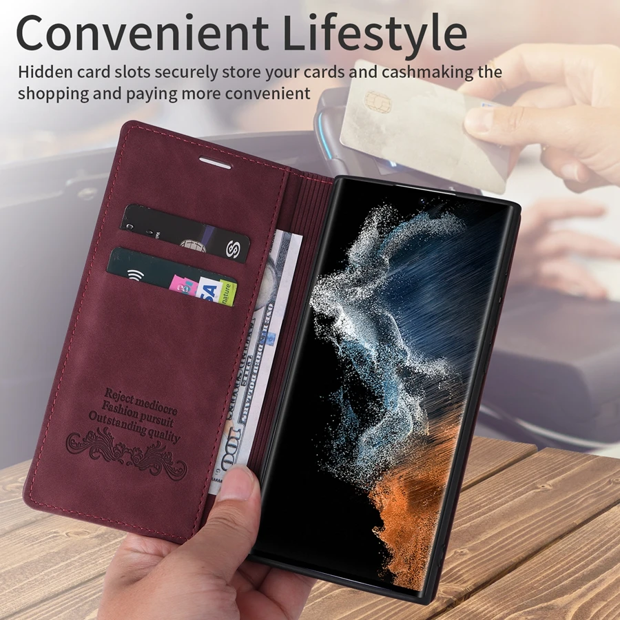 Brieftaschen-Kartenfach Magnetisches Flip-Lederetui für Samsung Galaxy S26 Ultra S25 Plus S24 FE A08 A16 A17 A18 A27 A36 A37 A55 A56 A57 – Detail 8