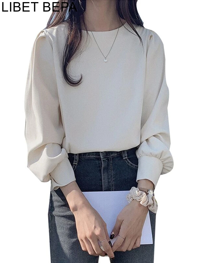 New 2022 Spring Summer Women\'s Blouses Shirt Puff Sleeve Elegant Sweetheart Clothing Solid Wild Korean Style Lady Tops BL3260