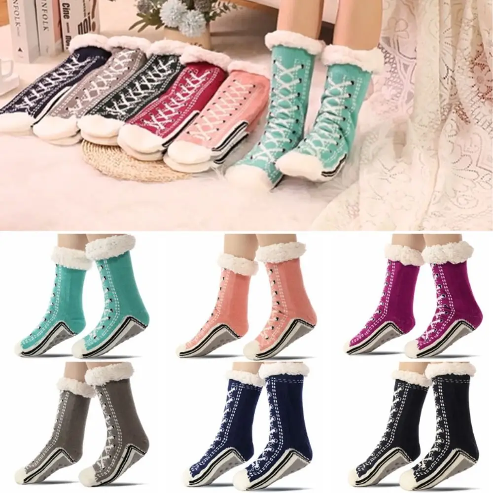 Cute Thicken Warm Floor Socks Anti-slip Plush Winter Sleeping Socks Hosiery Elastic Home Socks Winter