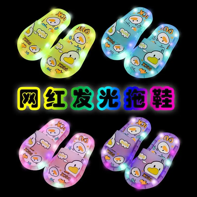 Cute Cartoon Kawaii KT cat Summer Luminous Cute Baby Non Slip Sandals Boys and Girls\' Princesses Soft Soled Slippers Gifts