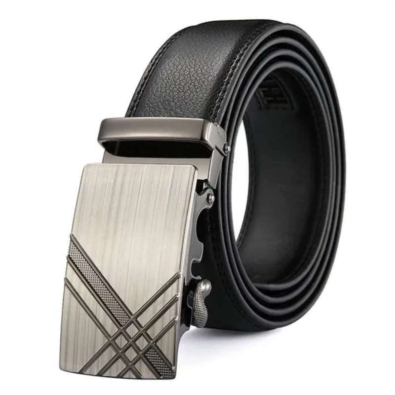 

Men's Alloy Automatic Buckle Belt - Quick-Release Breathable Waistband for Business & Casual Wear, Durable Trendy Gift Idea