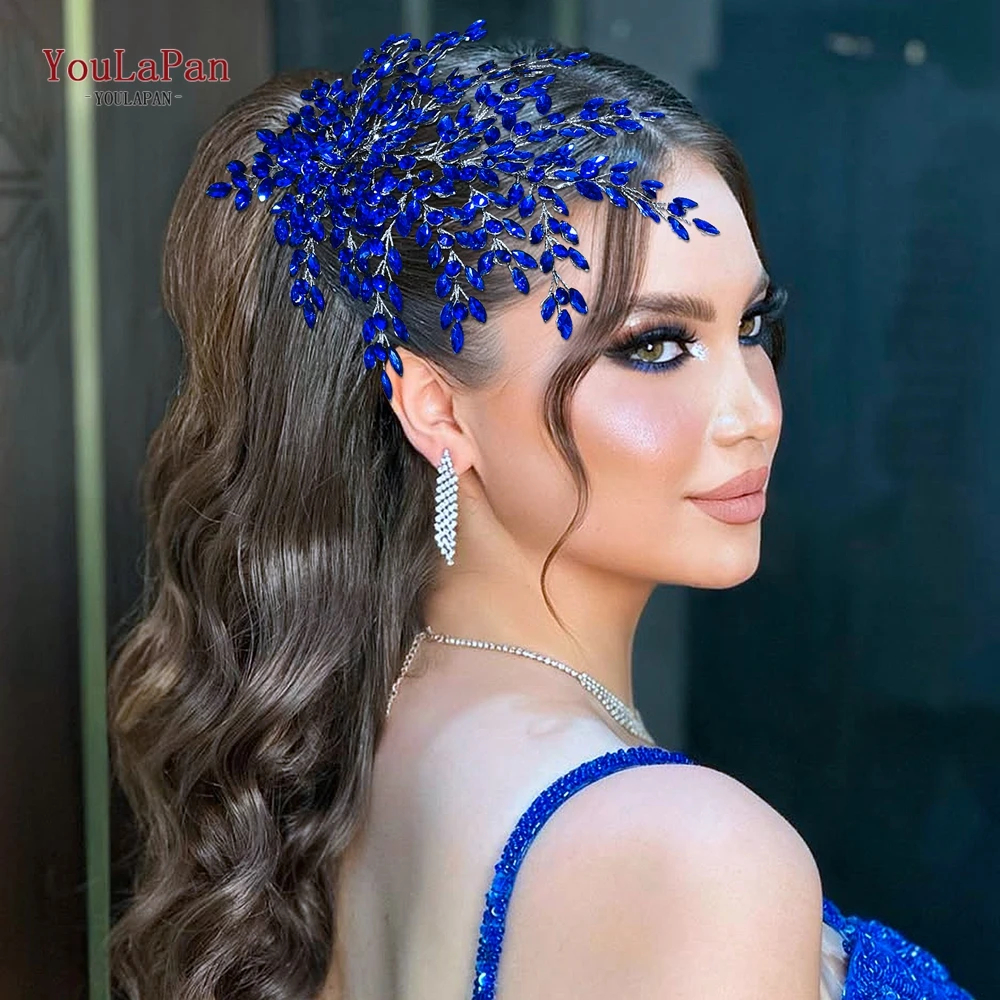 

YouLaPan Bridal Headpiece Fashion Woman Wedding Headband Shiny Hair Accessories Rhinestone Bride Head Piece for Party HP438