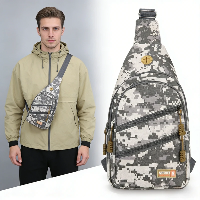 

Мужская тактическая сумка-слинг с отверстием для наушников, водонепроницаемая, нейлоновая, для походов, велоспорта, путешествий, с несколькими карманами, для телефона, кошелька, органайзер для снаряжения