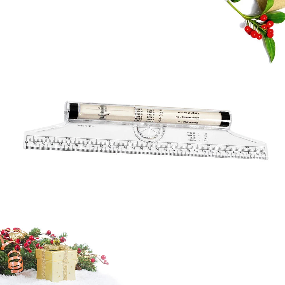 30Cm Multipurpose Parallel Drawing Ruler Angle Measurement Rolling Scale Rule For Students Engineers Home Office Use