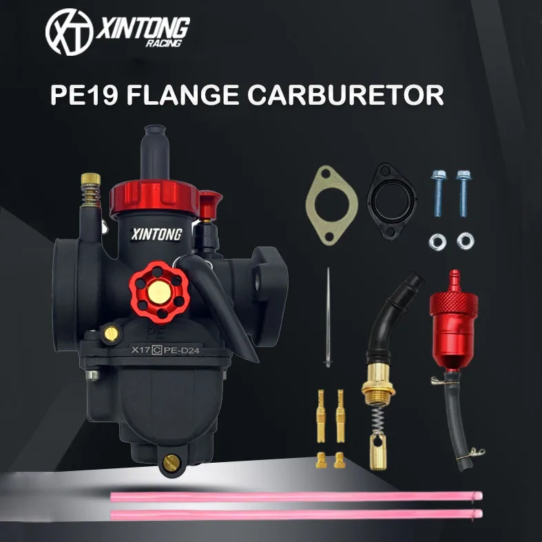 

Карбюратор XINTONG 2T 4T PE19 с фланцем, гоночные детали мотоцикла для HONDA YAMAHA KAWASAKI Dirt Bike ATV, двигатель от 110 до 125 куб.см