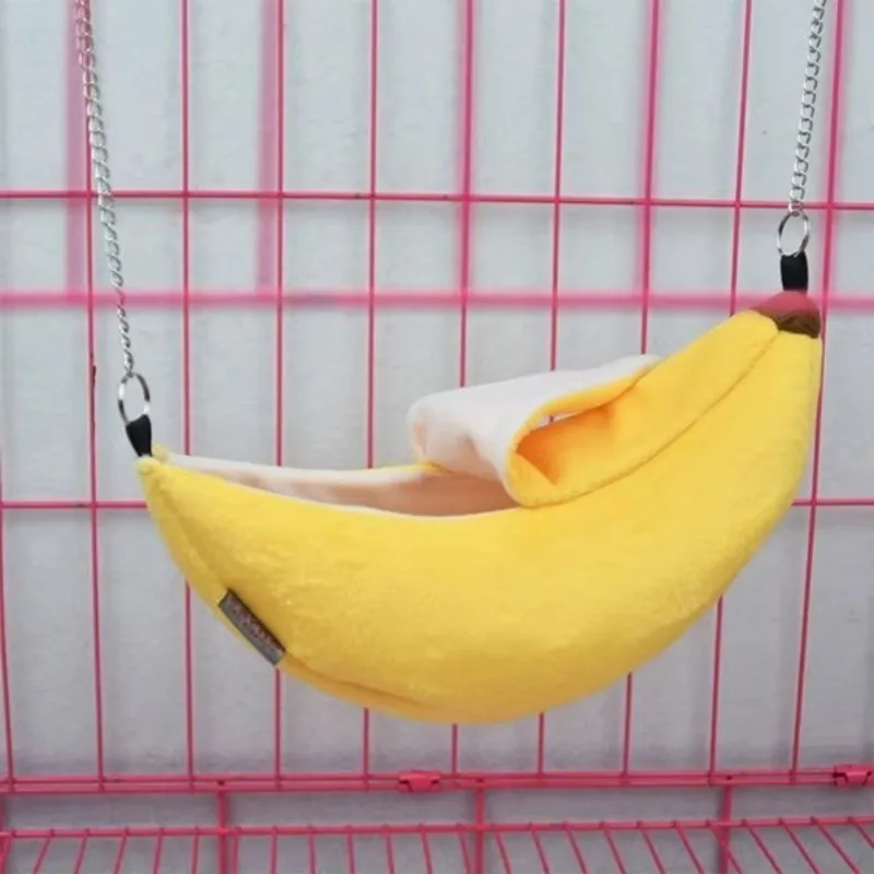 Hamster hängematte Winter warme baumwolle nest Banane hamster hängematte Kleine tier hängematte Haustier Schlafen Nest schlafen liefert Käfig nes – Detail 5