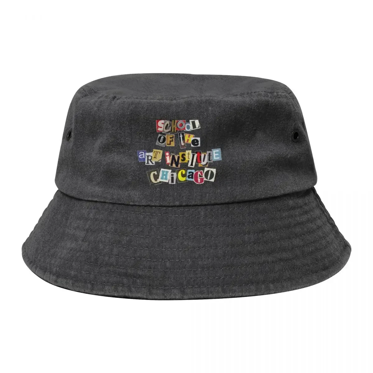 School of The Art Institute of Chicago SAIC Logo Funky Collage Bucket Hat Anime Hat Anime dad hat Man Luxury Men's Women's