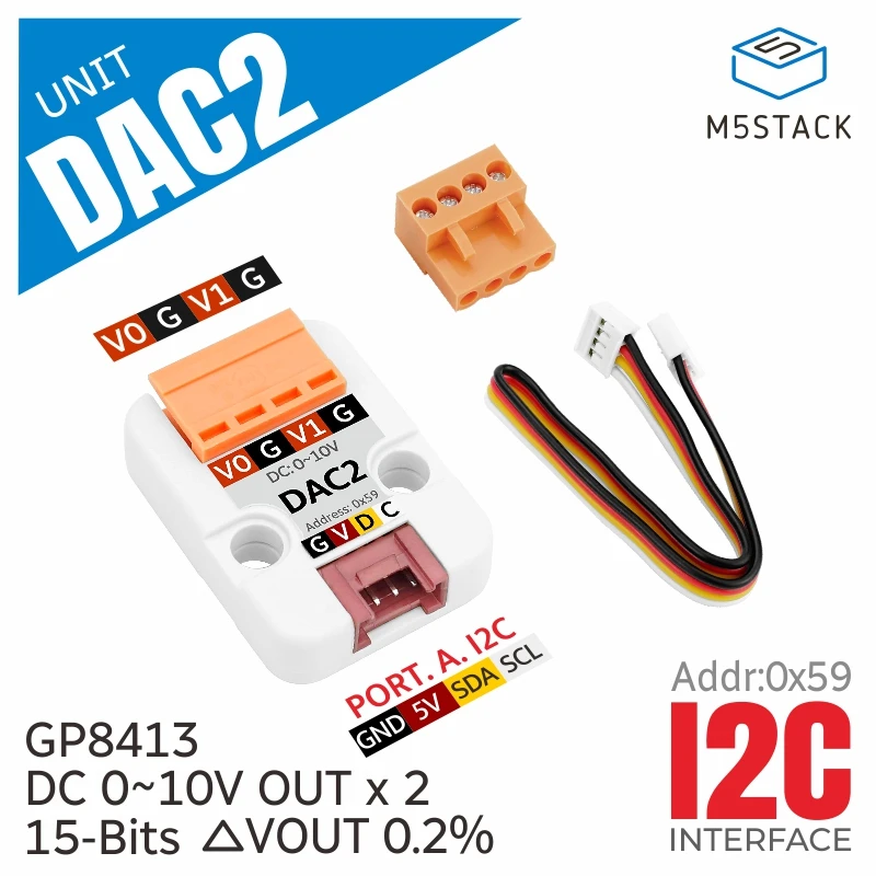 M5Stack Offizielle DAC 2 I2C-Einheit (GP8413)