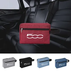 Car Portable USB Data Line Charger Plug Car keys driver's license Storage Bag For Fiat Abarth 500 Car Accessories