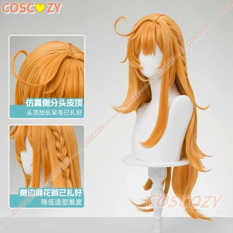 شعر مستعار كوسبلاي جينشين إمباكت اسكوفير التأثيري للنساء والفتيات شعر برتقالي طويل Ousia Fontaine لذيذ ومتميز لحفلات الهالوين