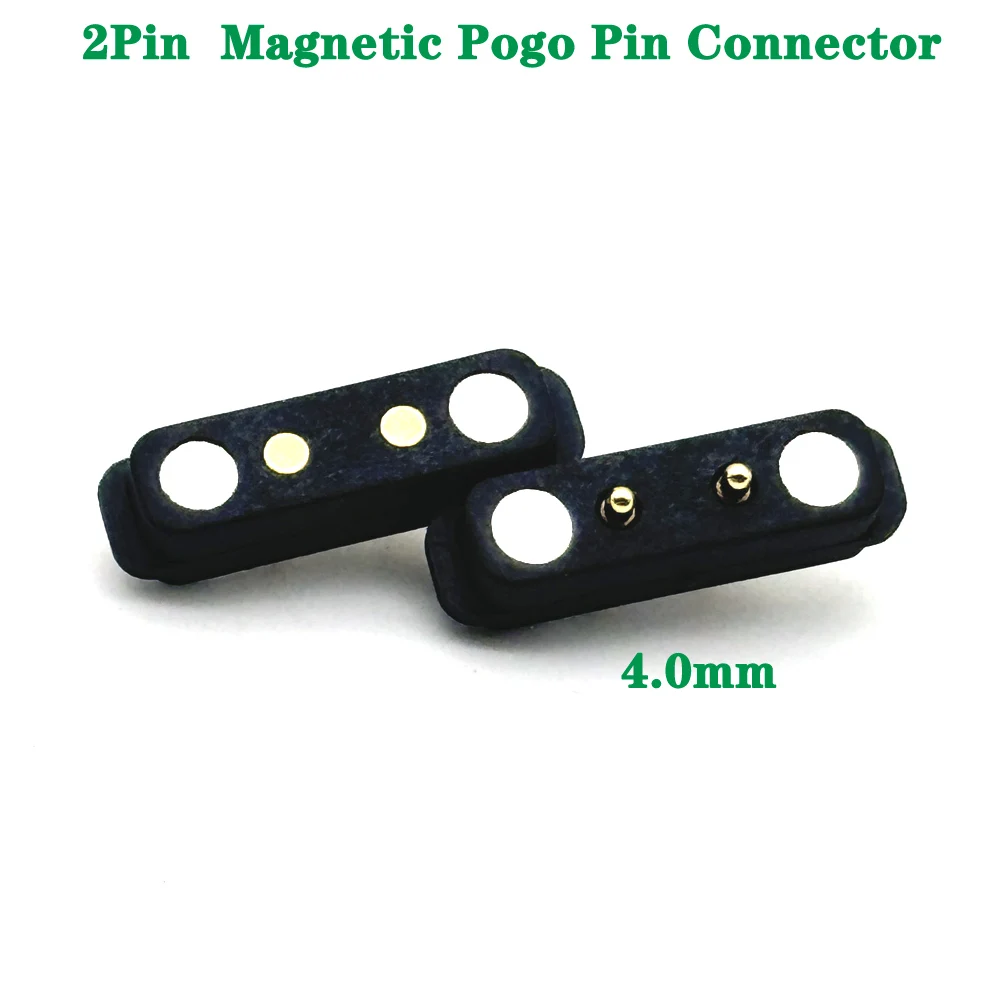 

100Pair 2Pin spacing 4.0mm DC Magnetic Pogo Pin Connector Pogopin Male Female Spring Fast charging Waterproof DC Power Socket