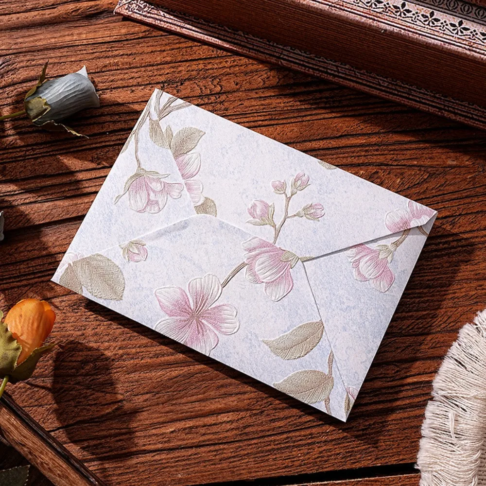 10pcs/pack Chinese Style Cloud Pattern Brocad Envelope Retro 175*125mm Bronzing Pattern Envelope Texture Message