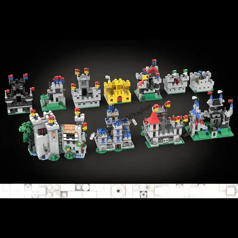New 4042Pcs Moc European Medieval Street View Mini Castle Set Model Diy Creative Ideas Kids Toysbirthday Gifts Custom Puzzles