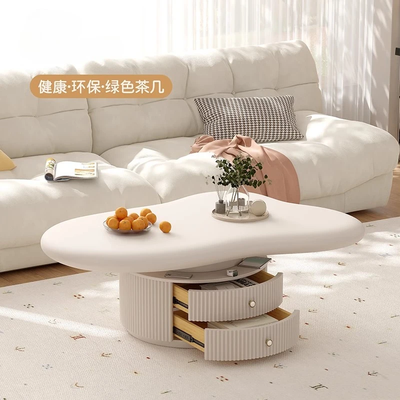

Cloud coffee table household living room small apartment French creative sense Internet celebrity cream wind 2024 new coffee
