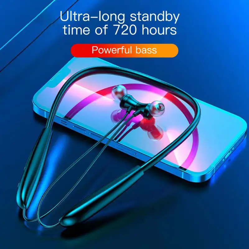 New H07 Sports Running Headset Neck-mounted Wireless Blue-tooth 5.0 Earphones Waterproof Earbuds Noise Reduction Headphone