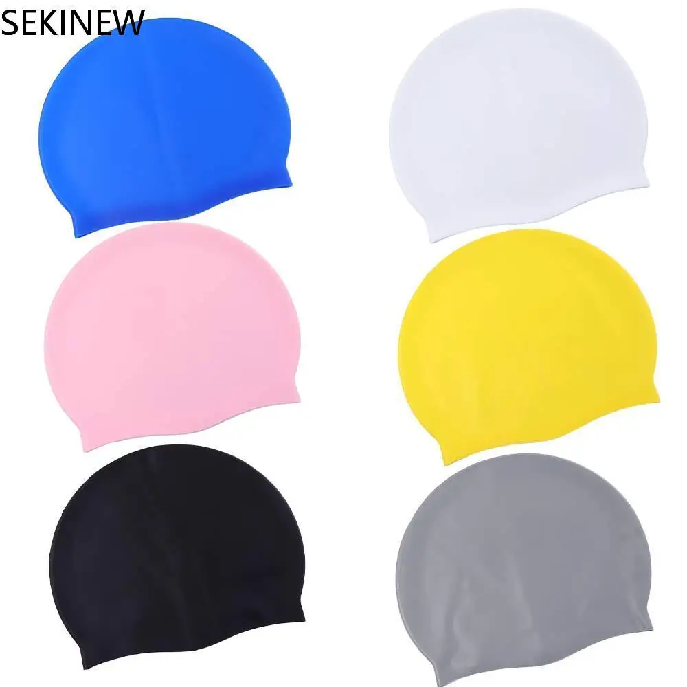 

Silicone Swimming Caps Men Women Long Hair Waterproof Swim Pool Cap Ear Protect Large Diving Hat Water Sports Accessories