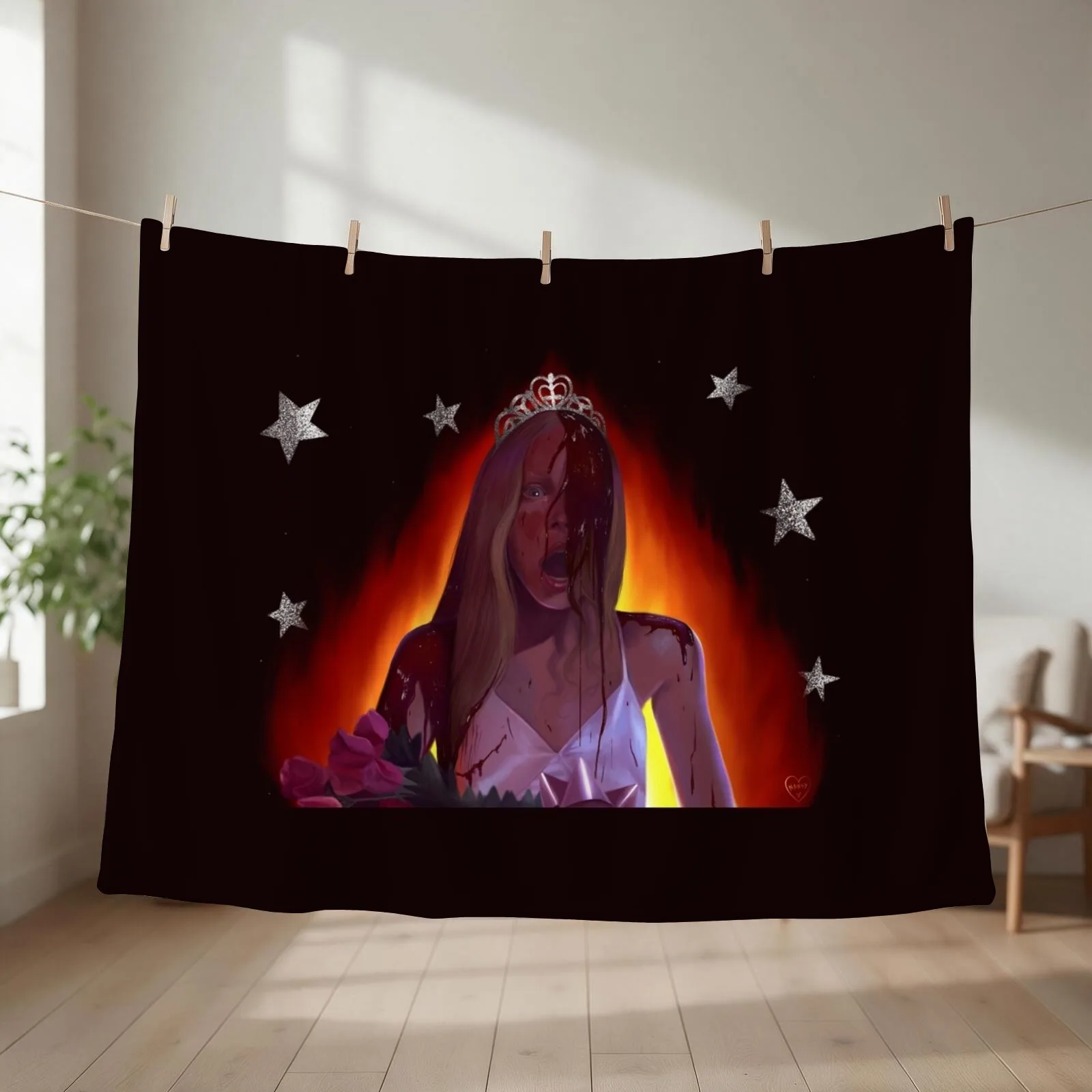 Carrie 1976 Throw Blanket couch cozy soft plush fuzzy picnic outdoor blanket