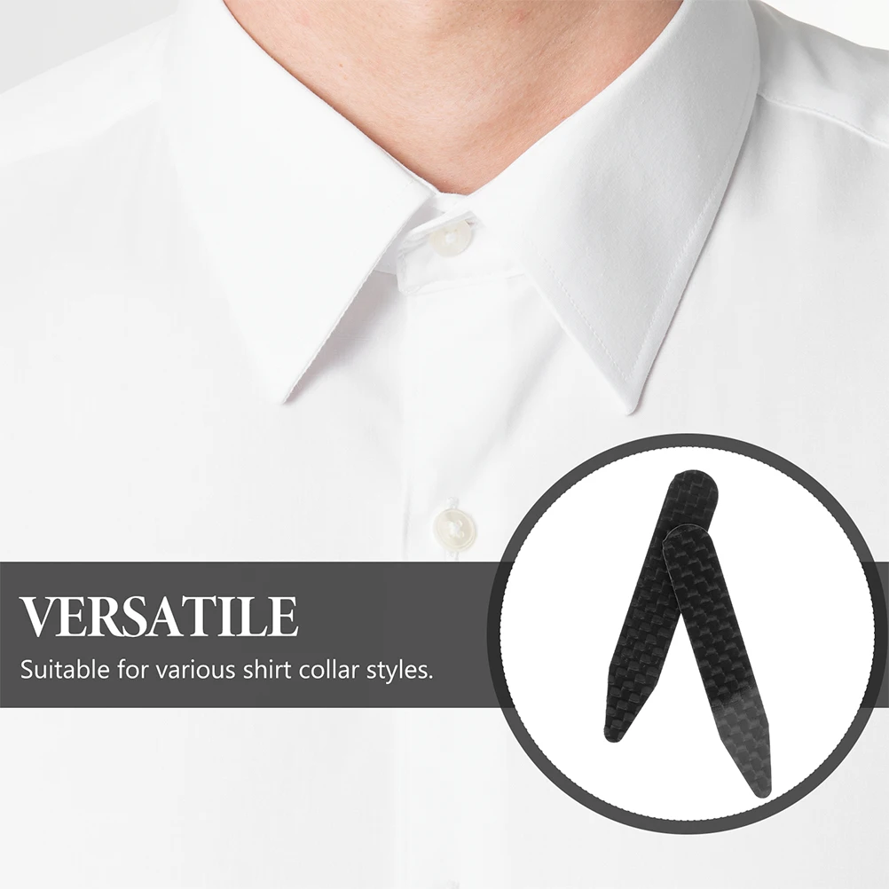 

2Pairs Carbon Fiber Collar Men Shirts Stylish Sophisticated Wardrobe Addition Collar Stay Shirt Stays for Men