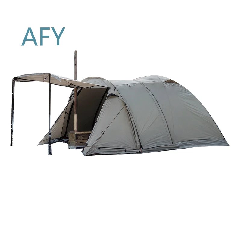 Large Space Winter Camping Tent for Portable Outdoor Folding Tunnel Tent with Back Room Sunscreen Rain Retardant Heavy Duty