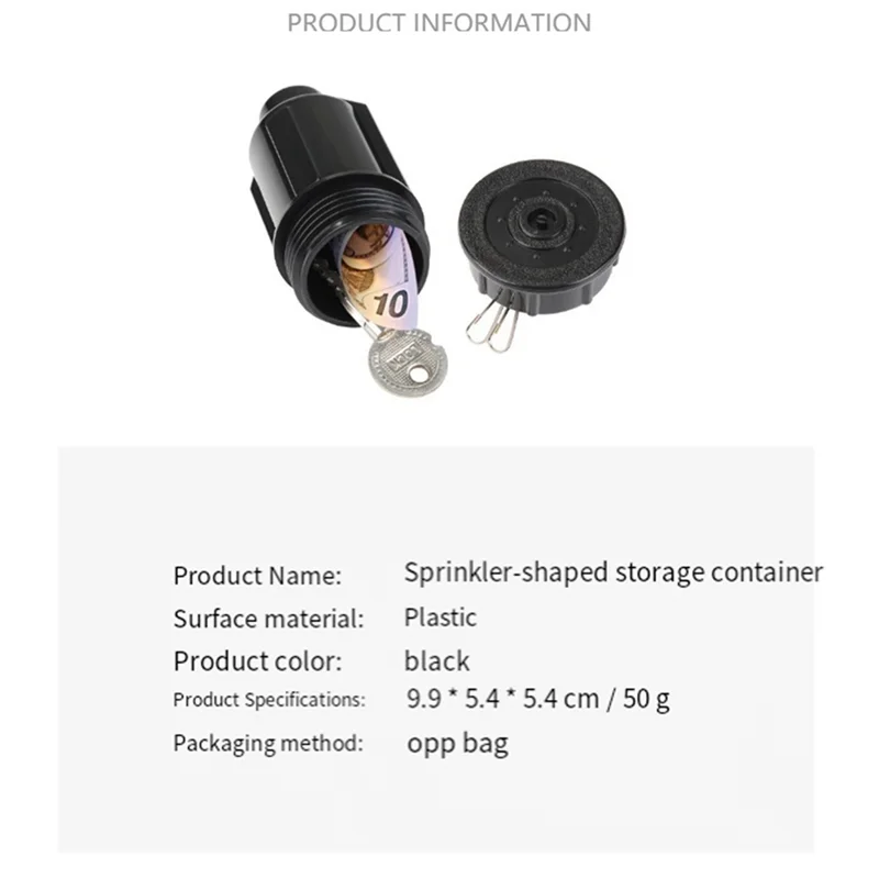 【Estoque limitado!】Hide uma chave ao ar livre jardim quintal escondendo vault caso sprinkler cabeça caixa de dinheiro dinheiro seguro à prova dwaterproof água corrosão