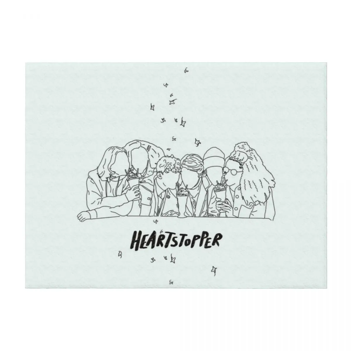 

heartstopper gang lineart Throw Blanket Sofa Throw for sofa sofa bed Blankets