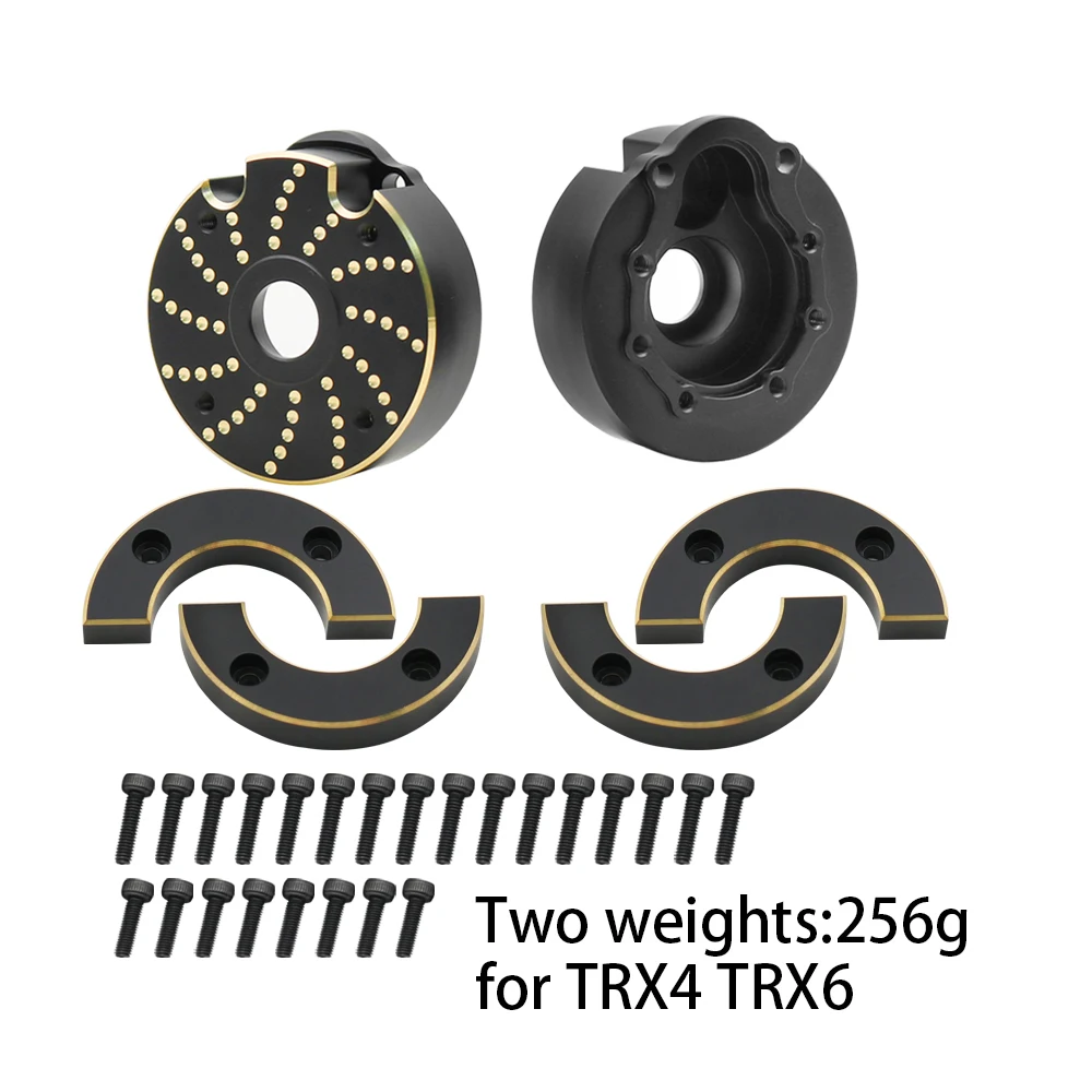 Portal Asbehuizing Messing Zwart Stuurbeker stuur C Seat trekstanghouder versnellingsafdekking servobeugel Voor 1/10 Trx4 Trx6
