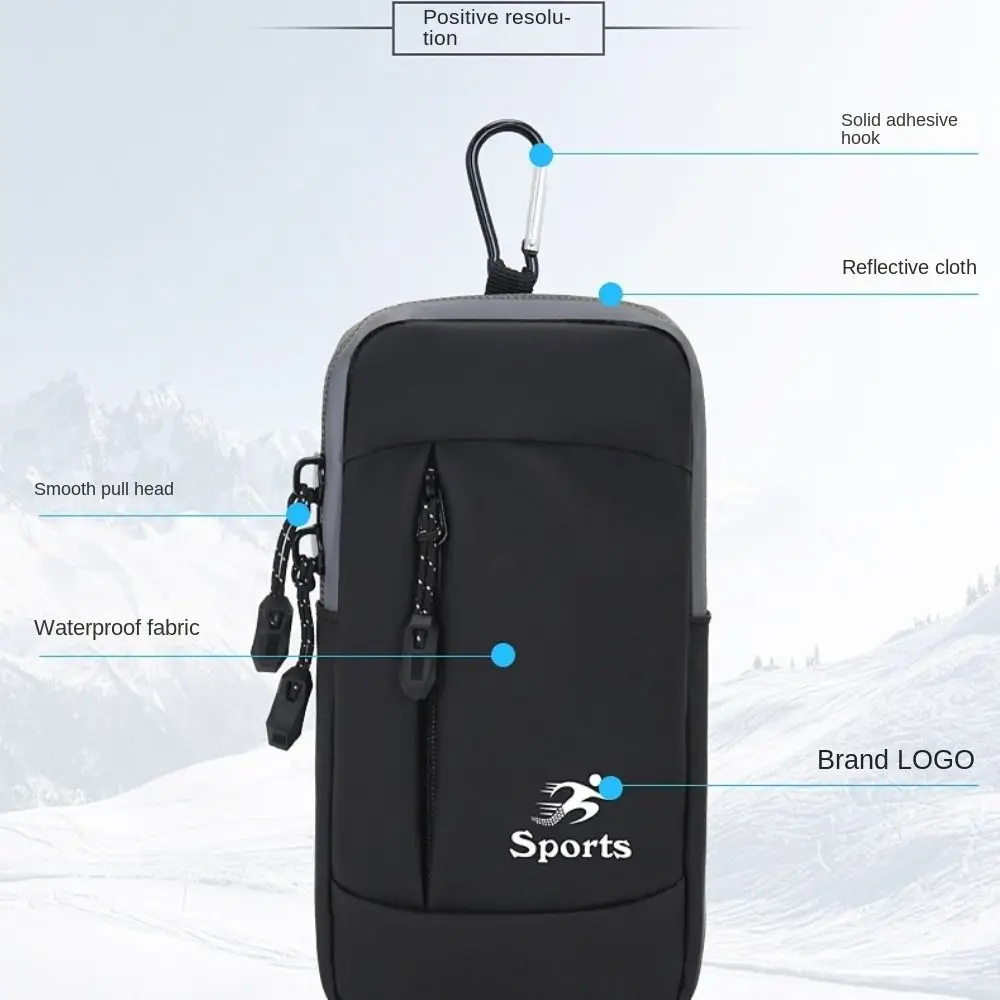 

PU Leather Universal Phone Armband Bag Waterproof with Headphone Jack Outdoor Running Phone Holder Large Capacity