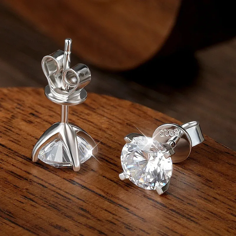 

Moissanite Earring 0.2-2ct D VVS1 GRA Certified Lab Diamond 4 Claw s925 Sterling Silver Stud Earrings for Women Man