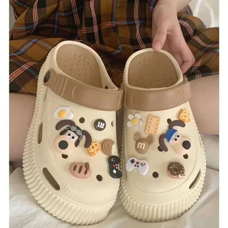 1 مجموعة 3D لطيف الكرتون الكلاب إكسسوارات أحذية بنين بنات الصنادل حديقة إبزيم حذاء زينة تناسب سحر