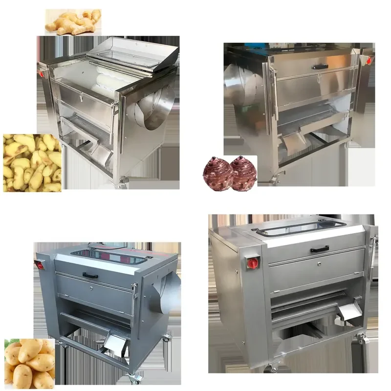 for Commercial Potatoes and Carrots Peeling Rotary Brush Type Washing Machine Automatic Brush Type