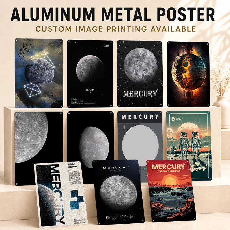 Mercury Printed Posters Customized Metal Sign Premium Deep Universe Graphic Wall Art Ideal For Classroom Hallway And Explorers