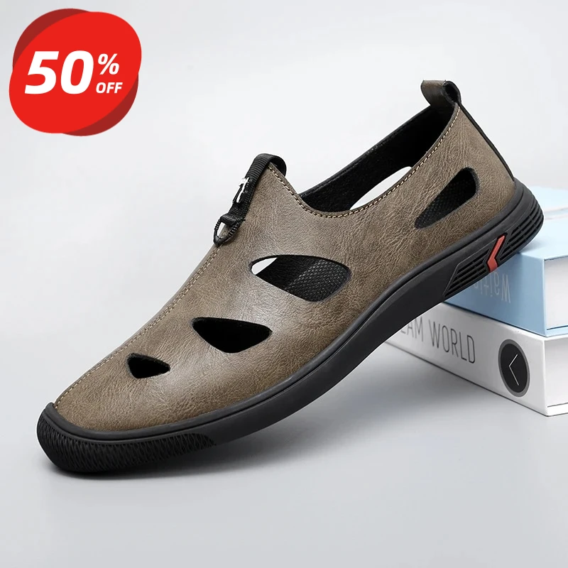 

Summer Comfortable Mens Fiber Leather PU Upper Eva Footbed Dress Office Party Shoes Updatest Newest Fashionable Rubber Outsole