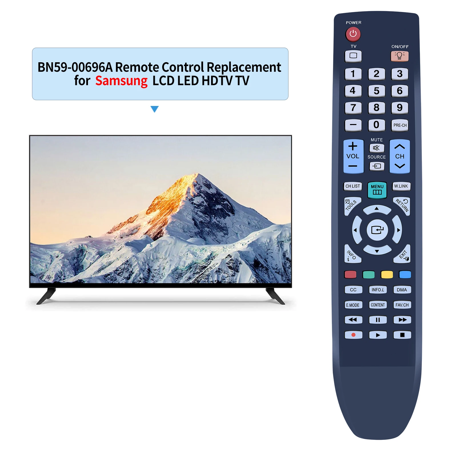 Mando a distancia BN59-00696A TV, mando a distancia para Samsung LN40A750R1FXZA LN46A750R1FXZA LN52A750R1FXZA PN50A760T1FXZA PN58A760T1FXZA