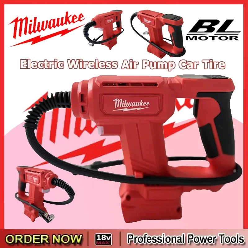 

Электрический воздушный компрессор Milwaukee, 150PSI, беспроводной насос для накачивания шин с цифровым манометром для электроинструментов с аккумулятором 18 В