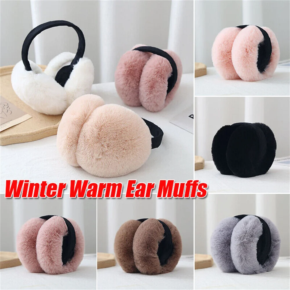 Soft Plush Ear Warmer Winter Warm Earmuffs for Women Men Fashion Solid Color Earflap Outdoor Cold Protection Ear-Muffs Ear Cover