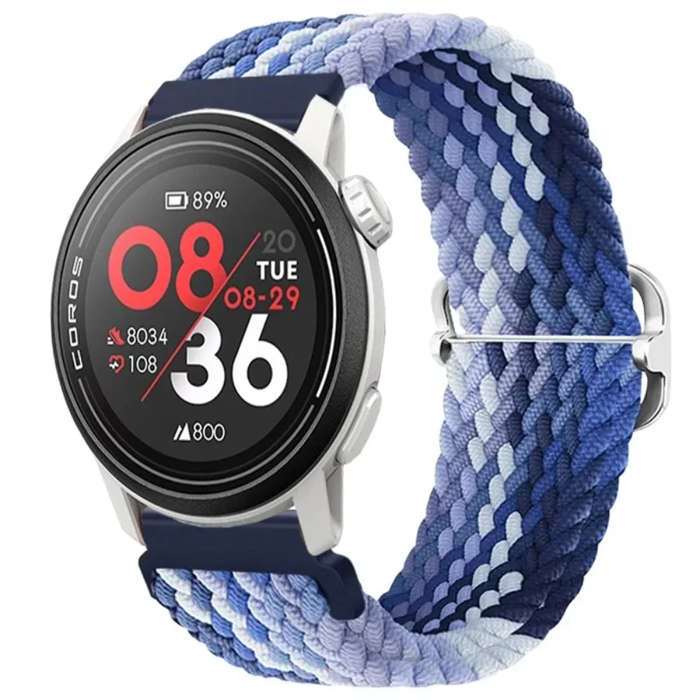 20mm 22mm Sports Soft Nylon Braided Strap for COROS APEX 4/PACE Pro/3 CMF Watch 3/2/1 Pro Comfortable Bracelet Suunto Race 2/S