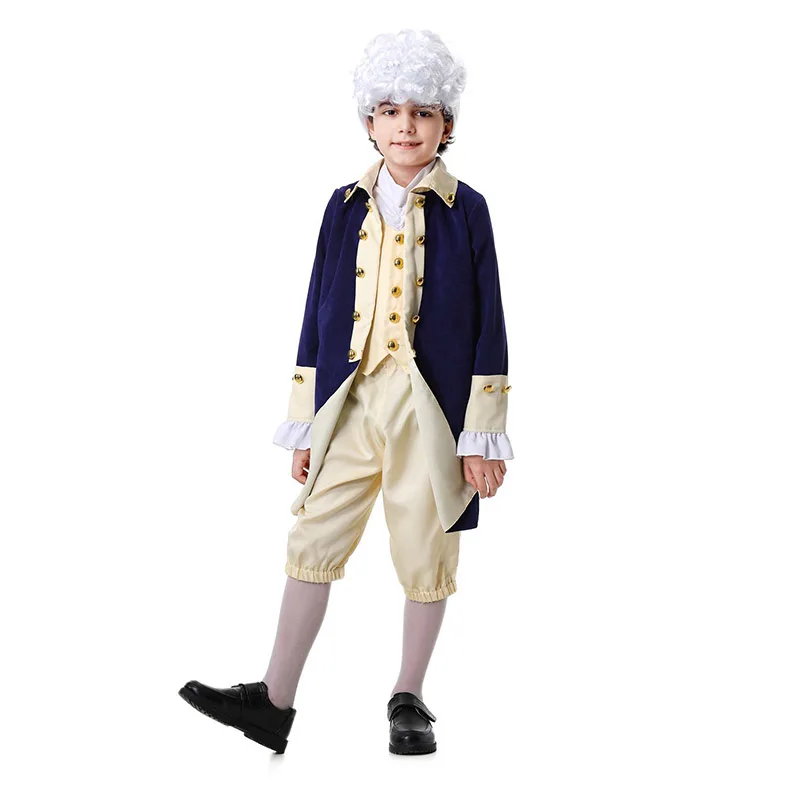 2025 Washington Fancy Dress Up Boys 18th Century America Colonial Costume Girl Colonial Halloween Costume For Boy