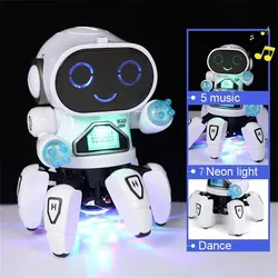 Kids Dance Robots Music LED 6 Claws Octopus Robot Birthday Gift Toys For Children Early Education Baby Toy Boys Girls