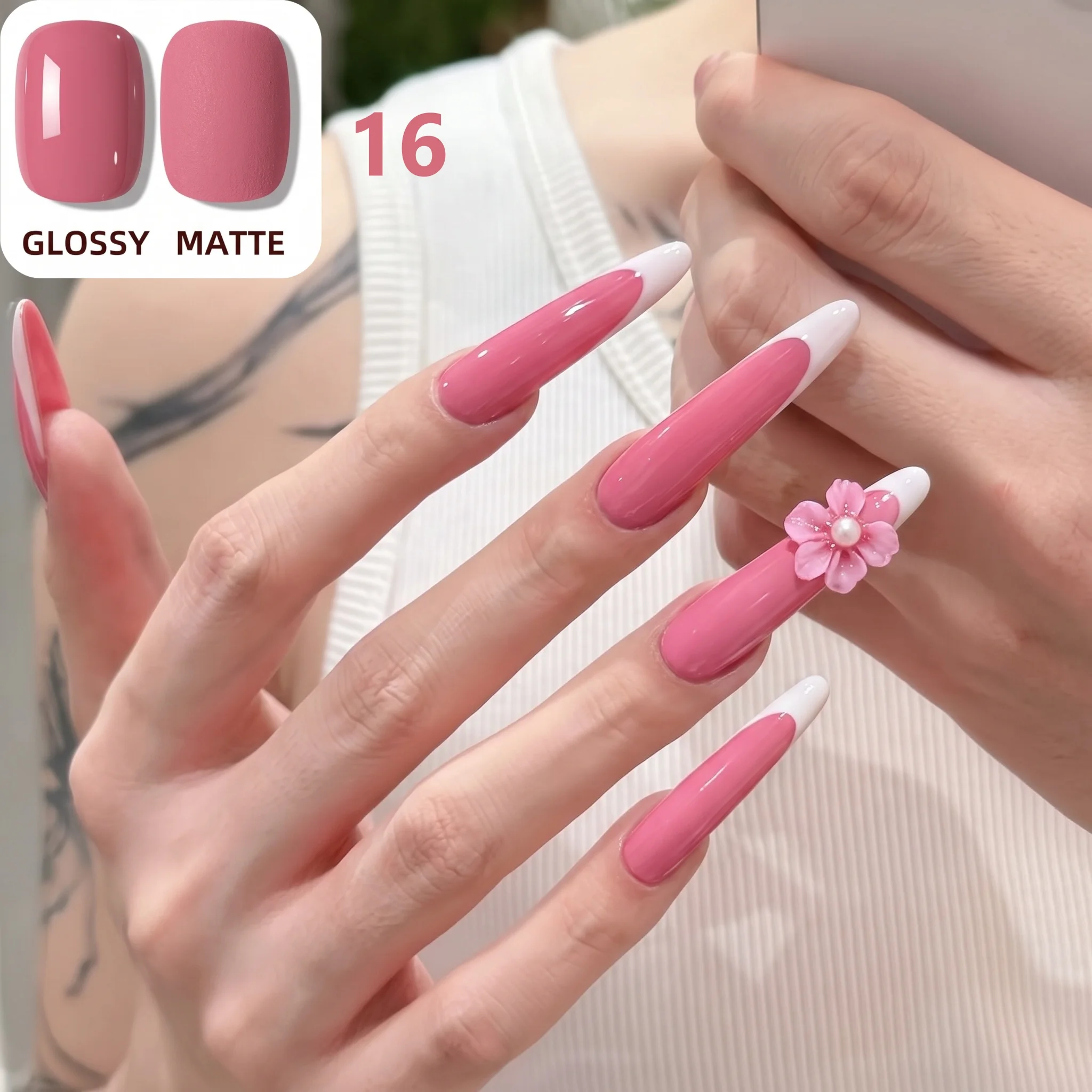 Hassleless 2Pcs Dual-Color Nail Polish Gel Set, Each Bottle 0.5 Oz, Salon and Home Nail Art Set, Perfect Holiday Gift Choice