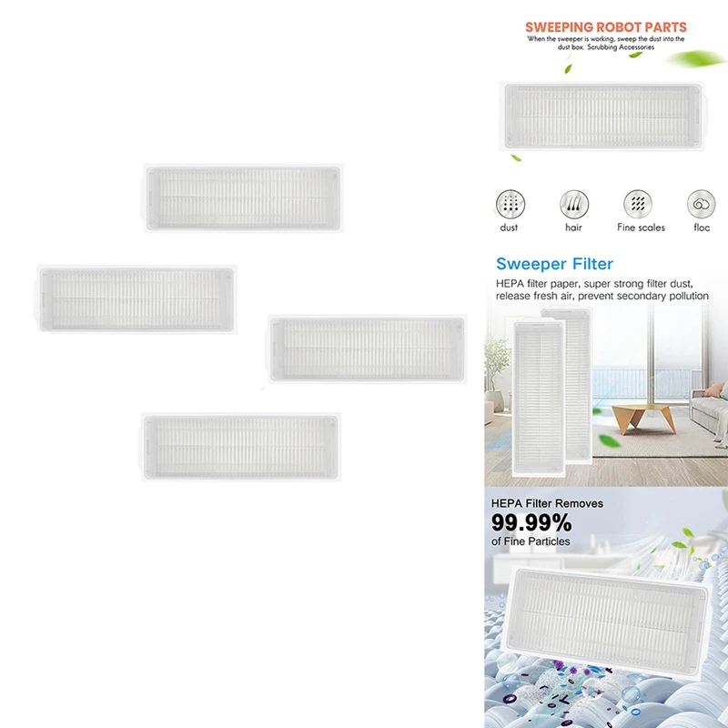 แผ่นกรองอากาศ HEPA แบบซักได้2ชิ้น/3C อุปกรณ์เสริมอะไหล่สำหรับหุ่นยนต์ดูด C107 Xiaomi Mijia M30 Pro
