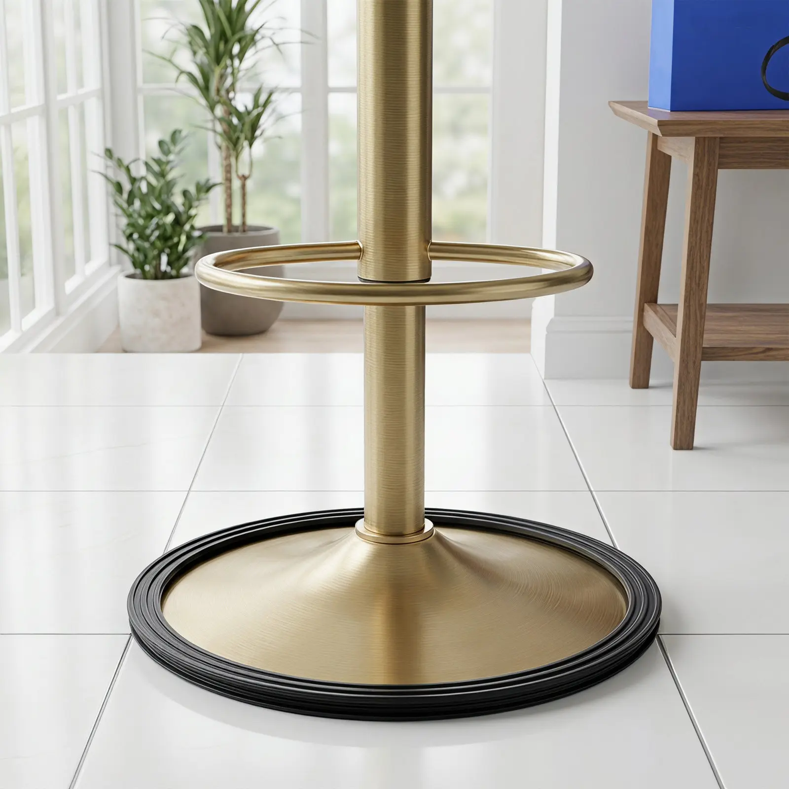 2Pcs Bar Chair Base Non-Slip Ring Thickened Plastic Floor Protectors Silent Chair Leg Pads for Wood Tile Floors