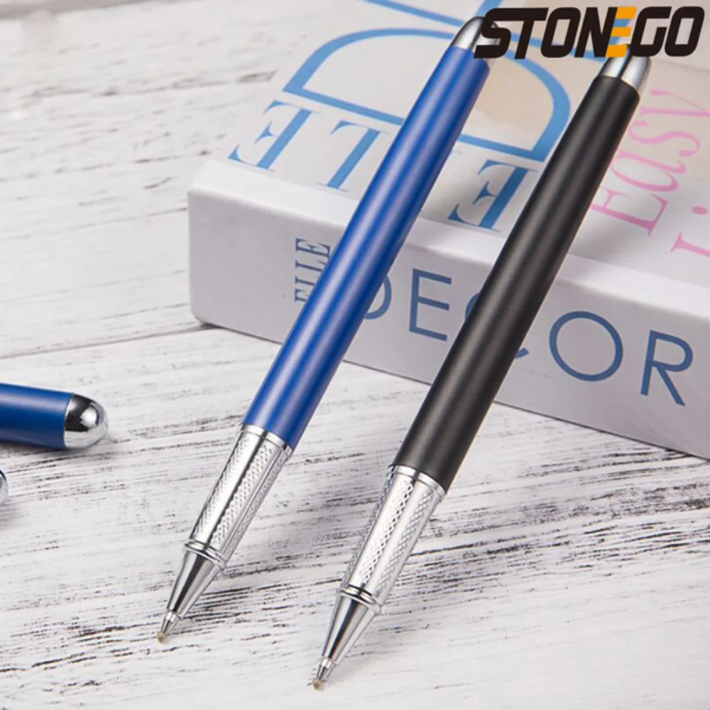 

STONEGO Roller Gel Pen, Black Ink Medium Point (1.0mm), Stainless Steel Housing Rollerball Pens Smooth Writing Ballpoint Pen