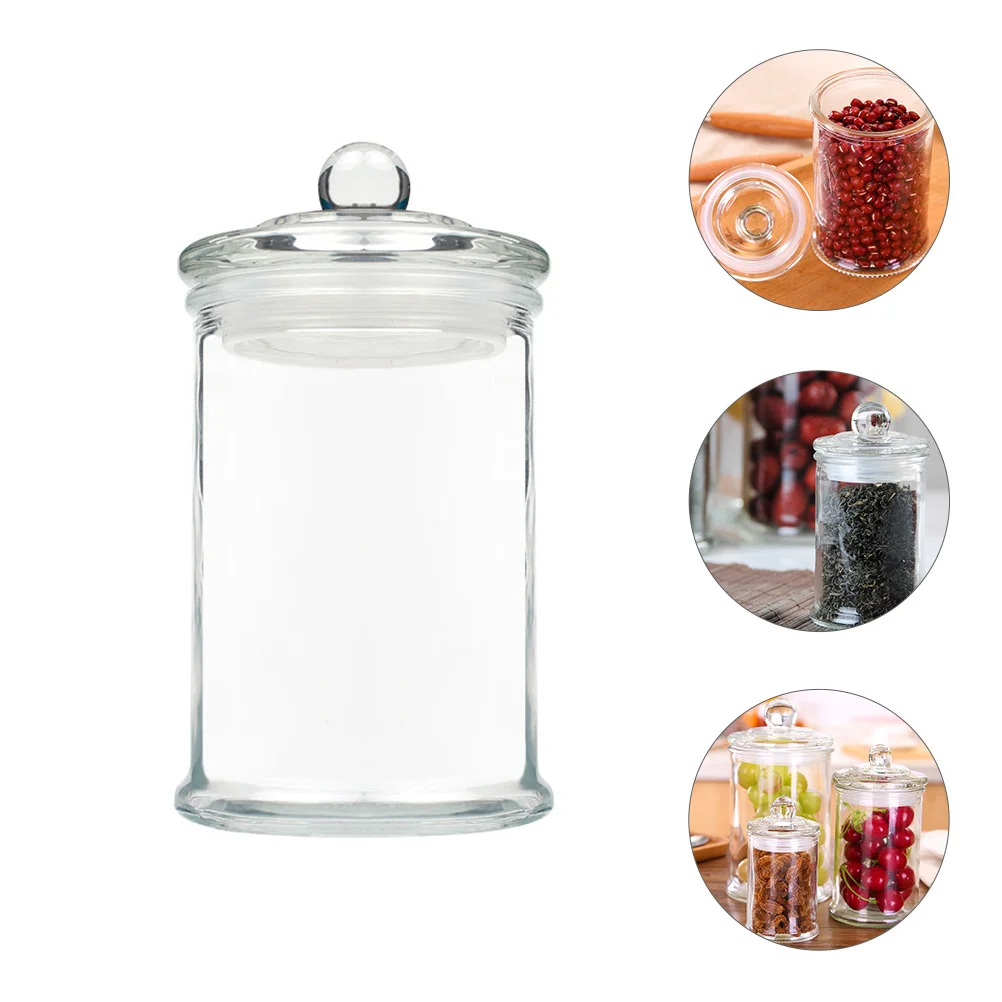 

1Pcs Glass Storage Jar 750ml Sealed Candy Container Dust-Proof Storage Container for Home Kitchen Cafe Restaurant Snack Coffee