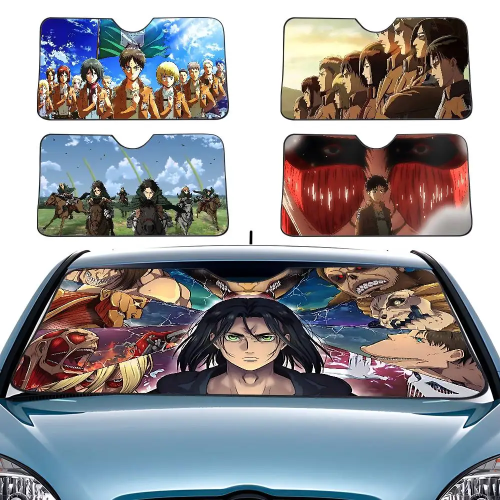 

Anime A-Attack On T-Titan Car Sunshade Curtains Windscreen Front Window 70x130cm Sun Visor Solar Protect Plaid Gift Novelty Car