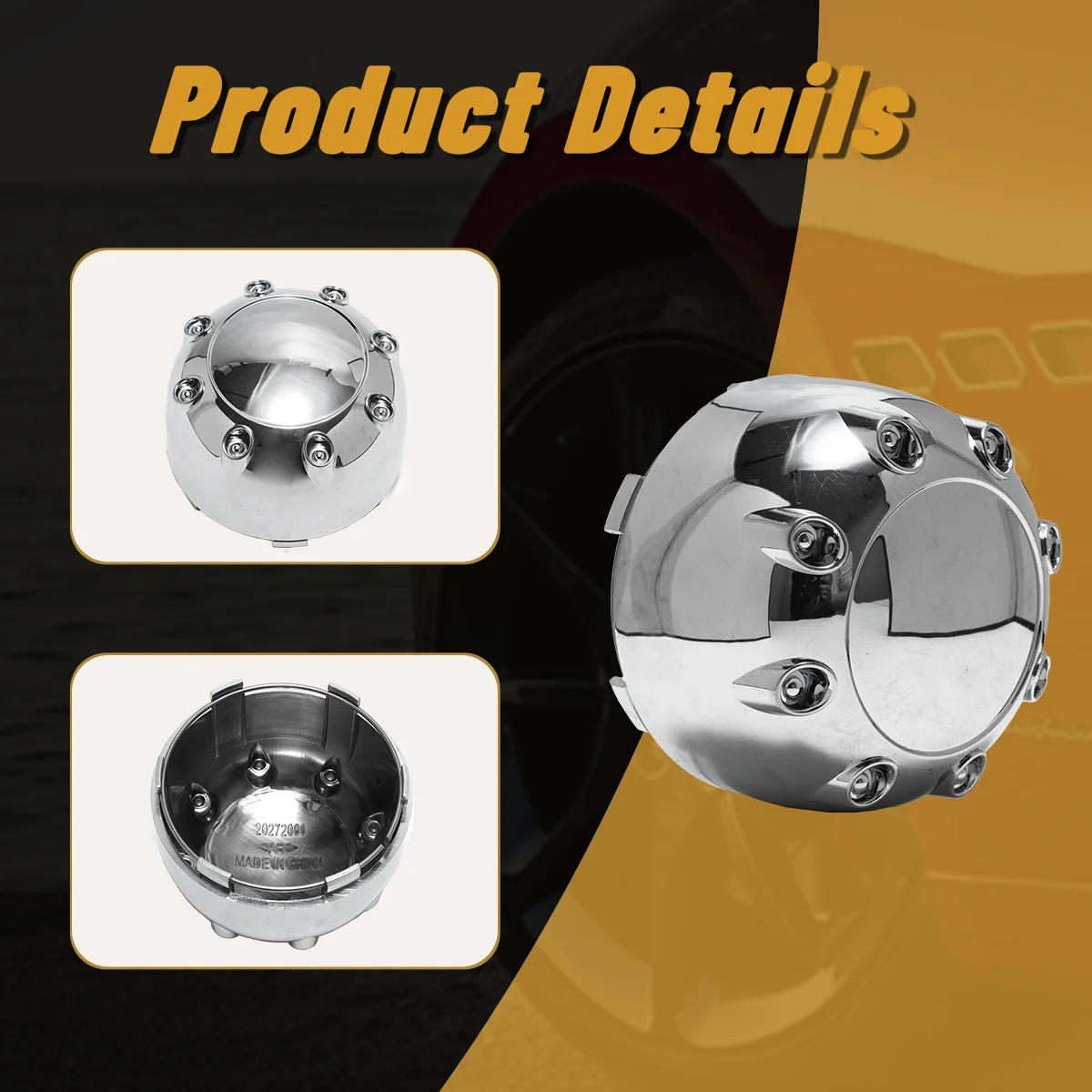 CFPerformance 1/4 Stück 96,6 mm/3,8" Außendurchmesser 90 mm/3,54" Innendurchmesser Kappen für Räder passend für Ultra Motorsports C800909C LG0708-19 51232090F-3 89-9235HM – Detail 4