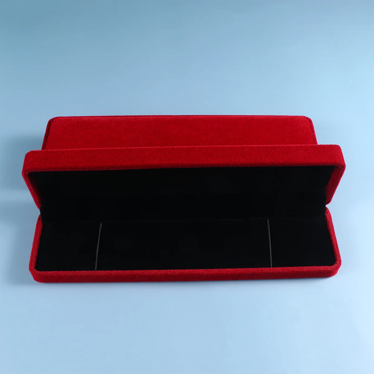 2Pcs Luxury Flannel Jewelry Case Pendant Necklace Holder Minimalist Design Ring Earring Storage Gift Container Wine Red