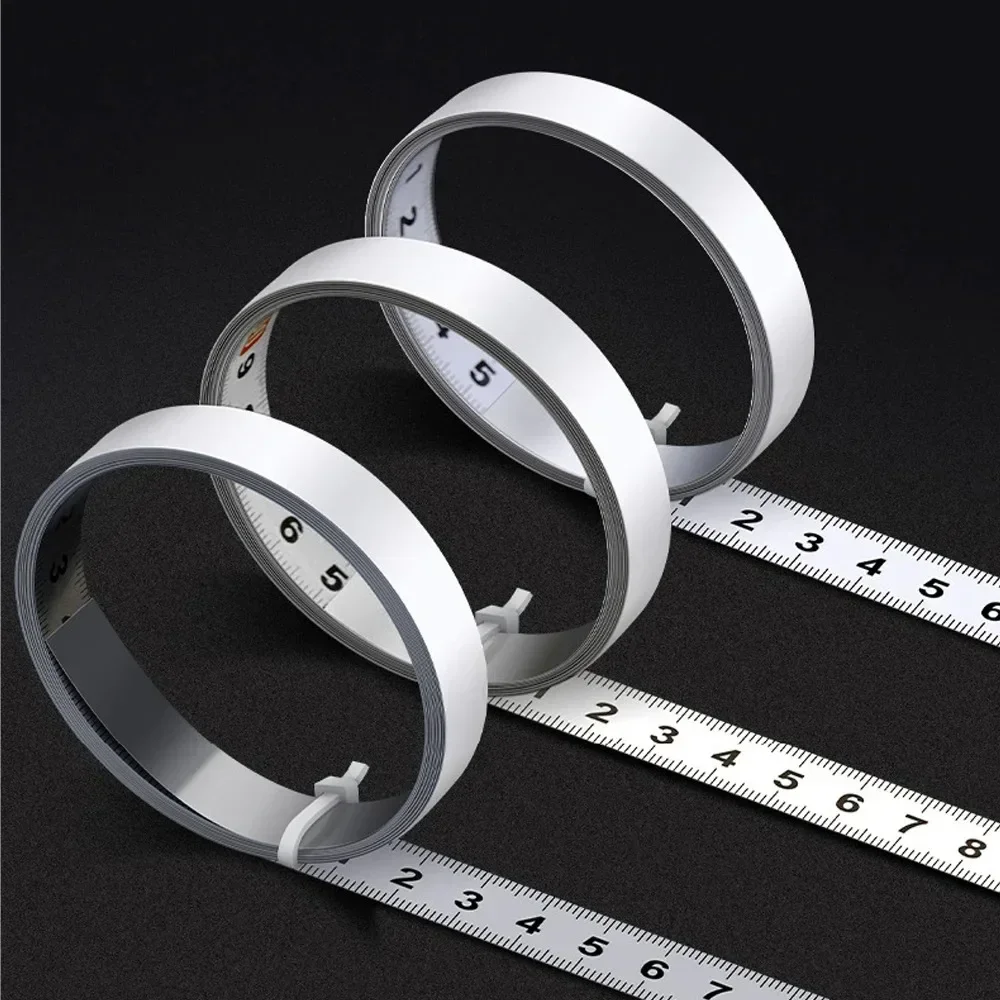 1/2/3M Self-Adhesive Measuring Tape Workbench Metal Ruler with Adhesive Backed Tape Measure Metric Scale Rust-Proof Tool