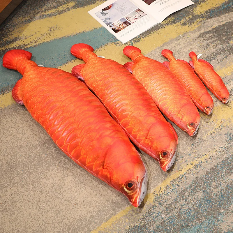 30 ~ 100cm ouro arowana brinquedo de pelúcia recheado fantasia carpa como real roxo dourado vermelho koi peixe plushie peluche decoração para casa animais de estimação presente