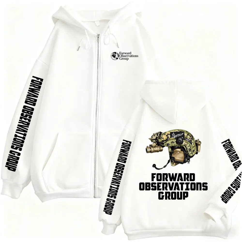 Forward Observations Group Zipper Hoodie Vintage Skelett Reißverschluss-Sweatshirt Herren Damen Mode Retro Oversized Reißverschluss-Jacke – Detail 7